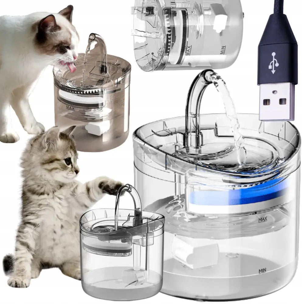 Automatisk Drikkefontene for Katt og Hund 1,8 l