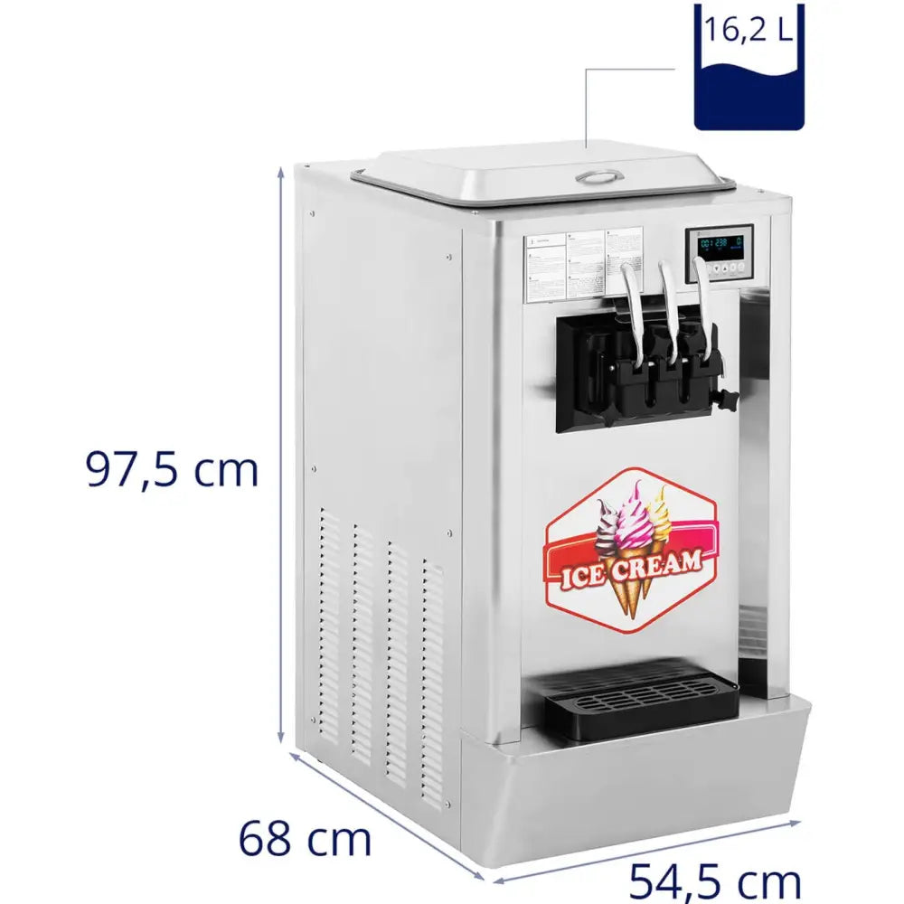 Automatisk Iskremmaskin 1550 w 23 L/t - 3 Smaker