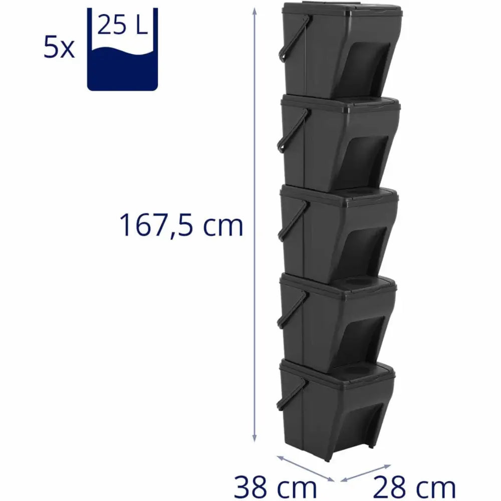 Avfallssorteringssett med 5 Kurver for 25 Liter - Produsentkode: 1015739