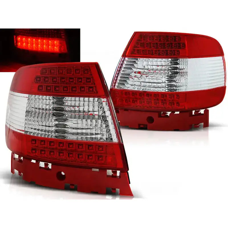 Baklykter Audi A4 11.94-09.00 Red White Led V2