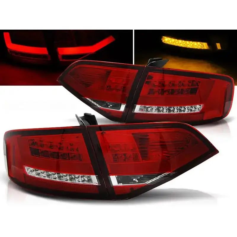 Baklykter Audi A4 B8 08-11 Sedan Red White Led Bar