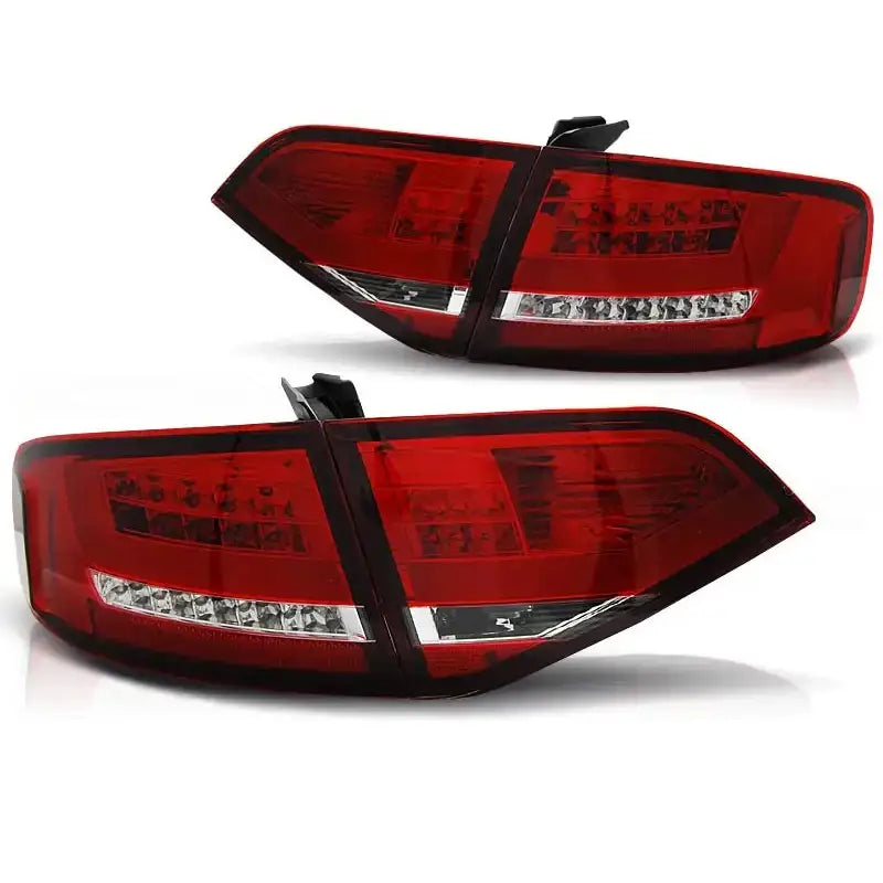 Baklykter Audi A4 B8 08-11 Sedan Red White Led Bar