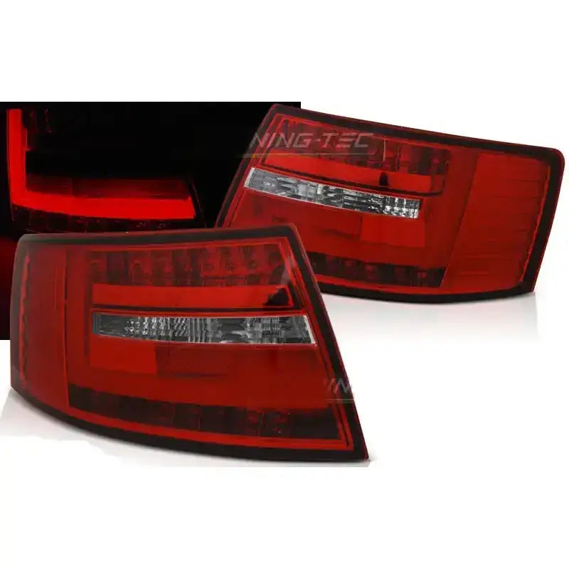 Baklykter Audi A6 C6 Sedan 04.04-08 Red White Led Bar 7-pin