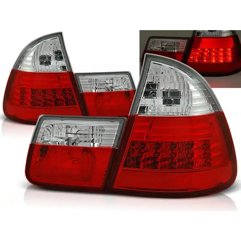 Baklykter Bmw E46 99-05 Red White Led Touring