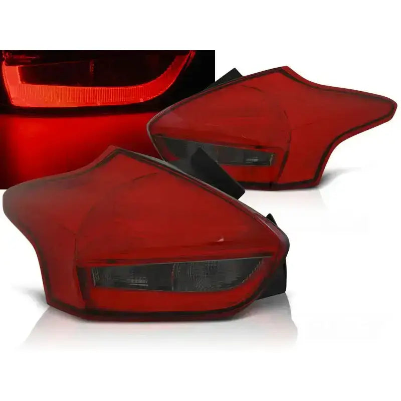 Baklykter Ford Focus 3 15- Hatchback Red Smoke Led