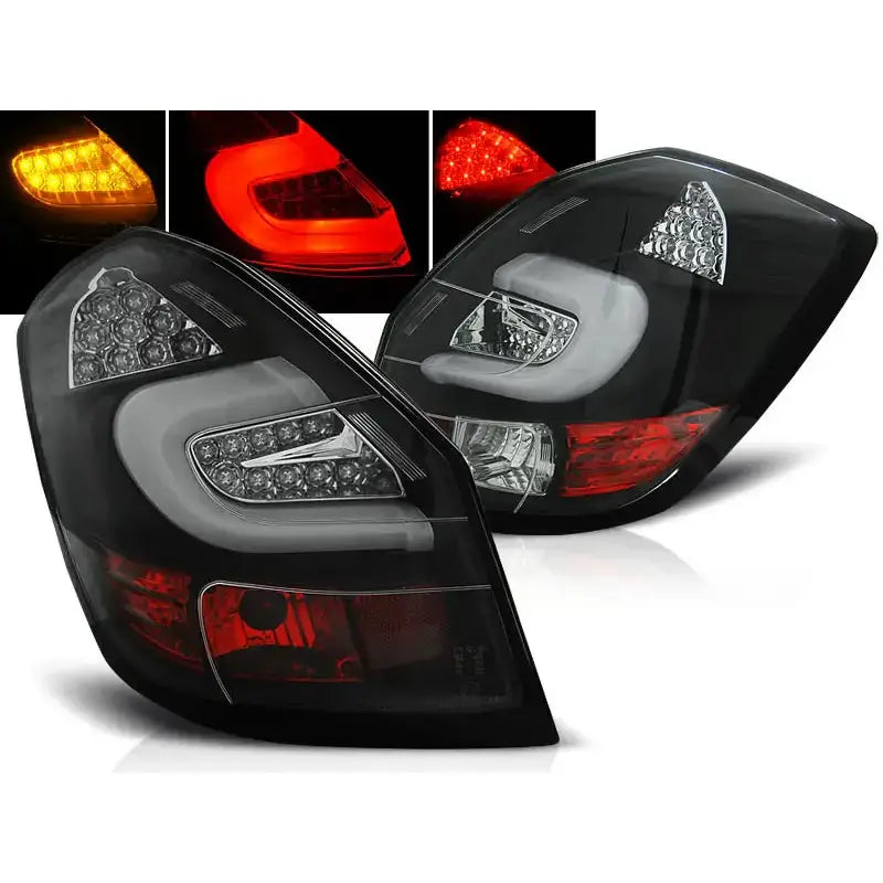 Baklykter Skoda Fabia Ii 07- 06.14 Black Led Bar