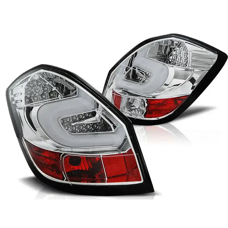 Baklykter Skoda Fabia Ii 07-06.14 Chrome Led Bar