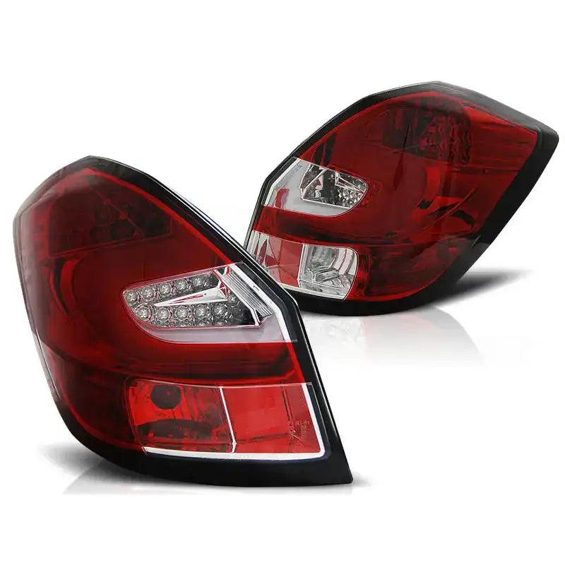 Baklykter Skoda Fabia Ii 07-06.14 Red White Led Bar