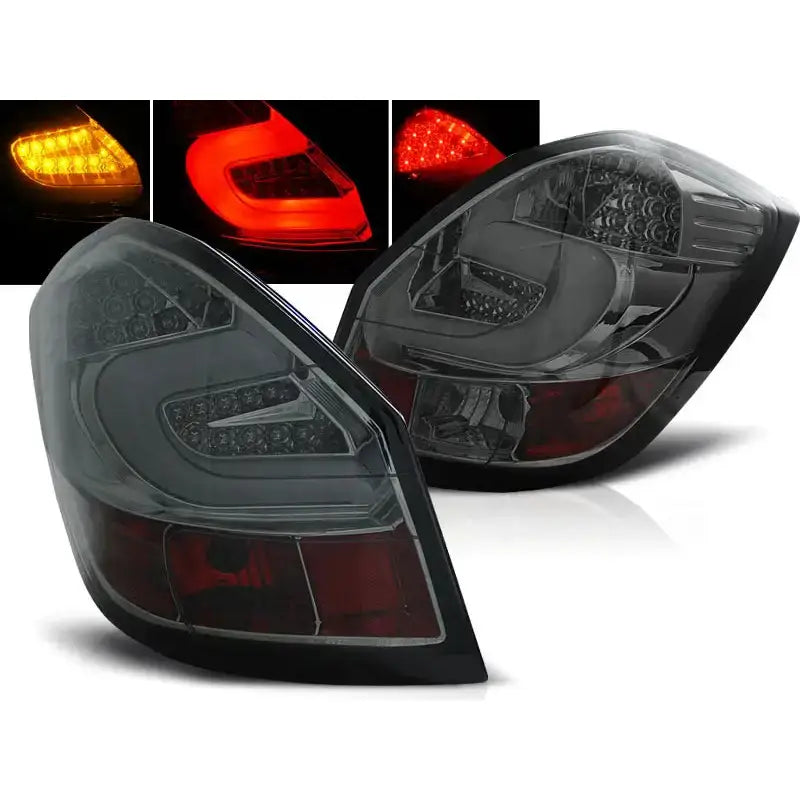 Baklykter Skoda Fabia Ii 07- 06.14 Smoke Led Bar