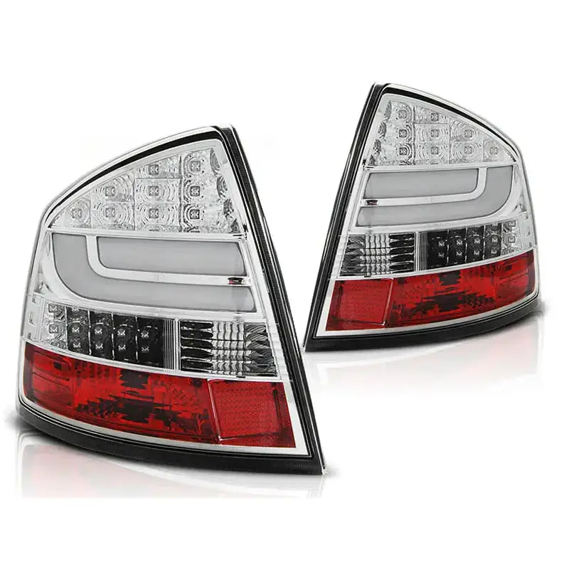 Baklykter Skoda Octavia Ii Sedan 04-12 Chrome Led Bar