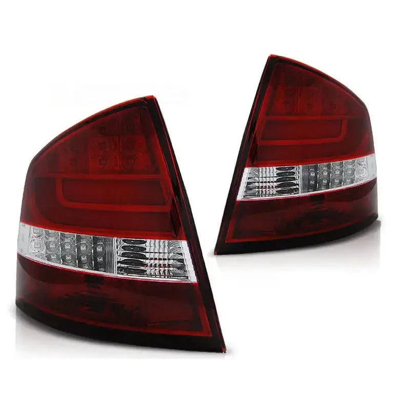 Baklykter Skoda Octavia Ii Sedan 04-12 Red White Led Bar
