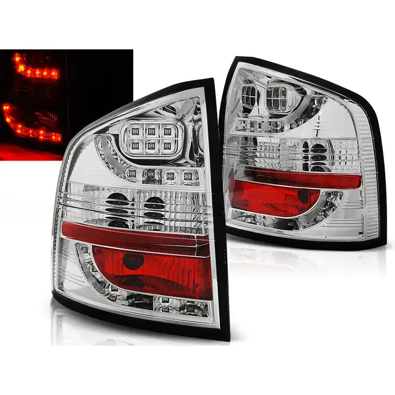 Baklykter Skoda Octavia Ii St.vogn 04-12 Chrome Led