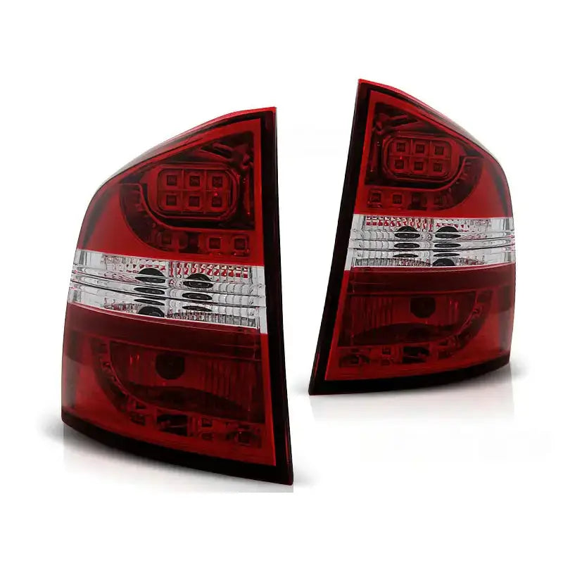 Baklykter Skoda Octavia Ii St.vogn 04-12 Red White Led