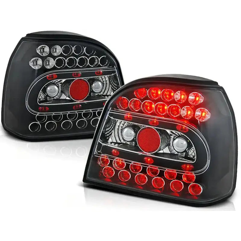 Baklykter Vw Golf 3 09.91-08.97 Hatchback Cabrio Black Led
