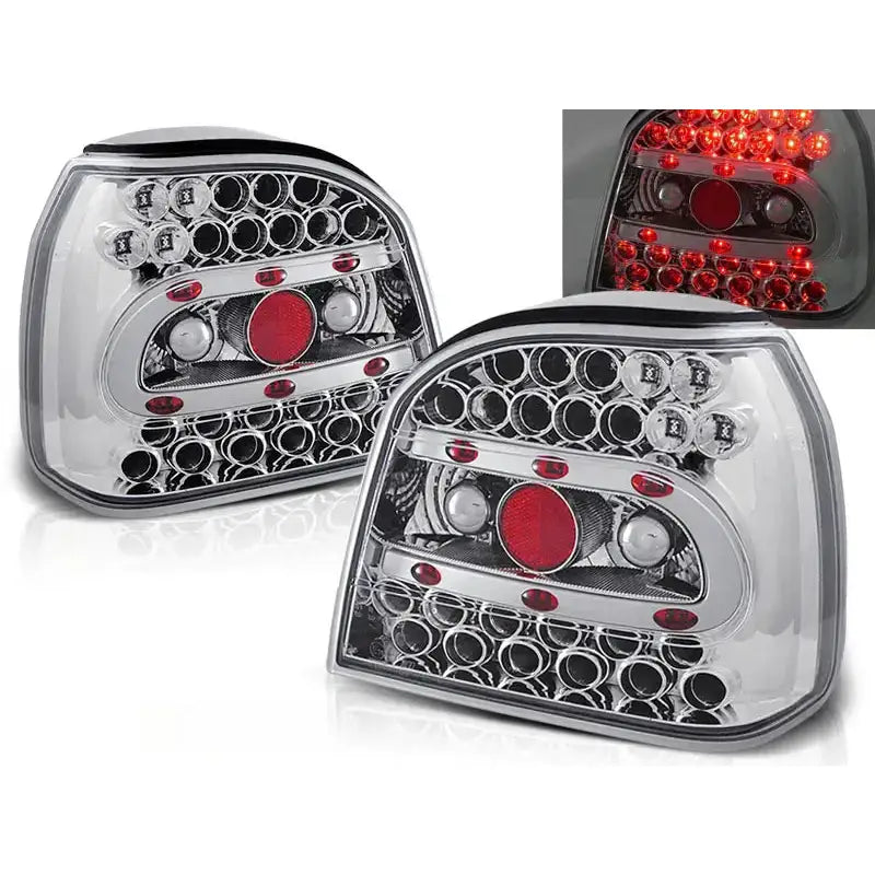 Baklykter Vw Golf 3 09.91-08.97 Hatchback Cabrio Chrome Led