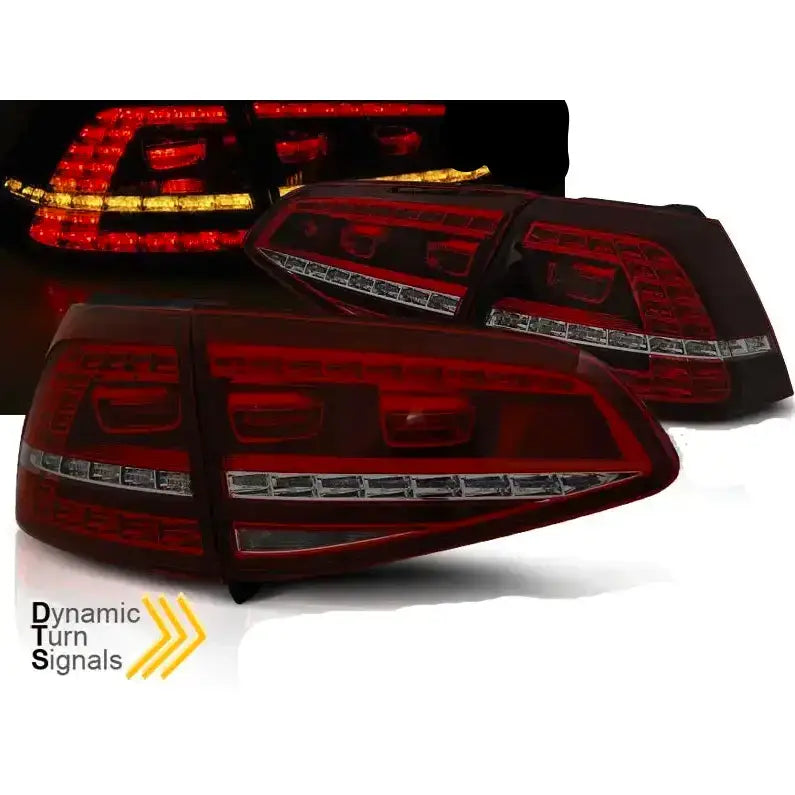 Baklykter Vw Golf 7 13-17 Red Smoke Led Gti Look Seq