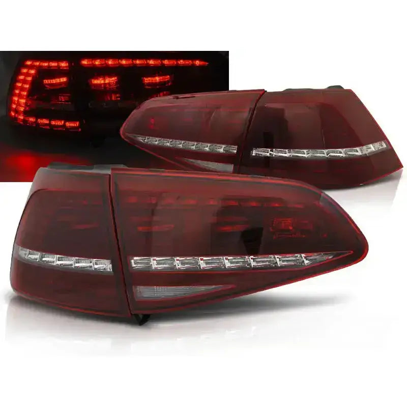 Baklykter Vw Golf 7 13-17 Red White Led Seq r Look