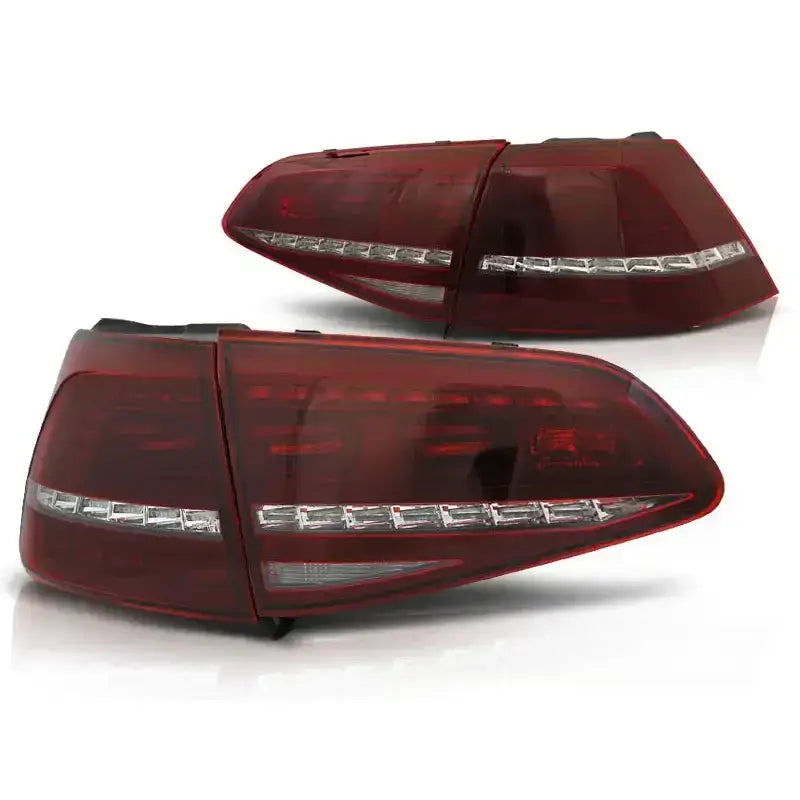 Baklykter Vw Golf 7 13-17 Red White Led Seq r Look