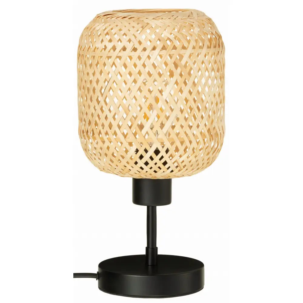 Bambus Nattlampe med Svart Skjerm