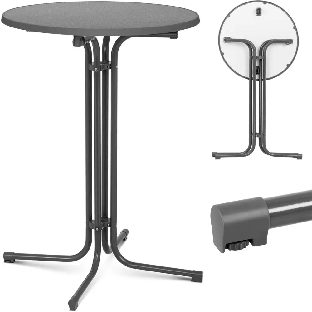 Barbord – Rundt Foldbart Svart Høyde 110 Cm ø 80 Cm.