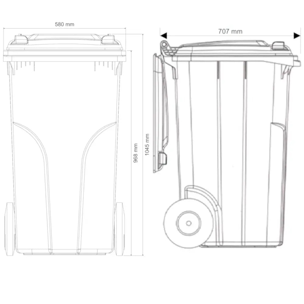 Beholder Bøtte for Bio Avfall og Matavfall Atesty Europlast østerrike - Brun 240l 1004878