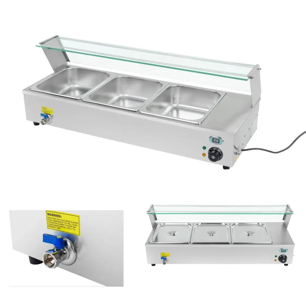 Bemar Glassed Food Warming Showcase Buffet + 3xgn