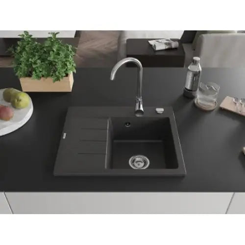 Ben Kjøkkenvask 1 Kum Høyre 600x500 Mm Svart/grå - 6523605000-76