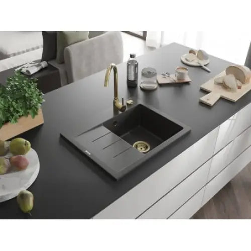 Ben Kjøkkenvask 1 Kum Høyre 600x500 Mm Svart/grå - 6523605000-76-g