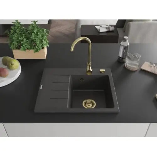 Ben Kjøkkenvask 1 Kum Høyre 600x500 Mm Svart/grå - 6523605000-76-g