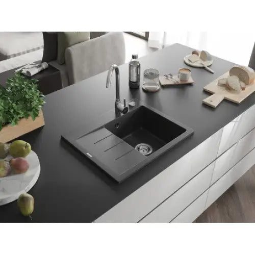 Ben Kjøkkenvask 1 Kum Høyre 600x500 Mm Svart/grå - 6523605000-76