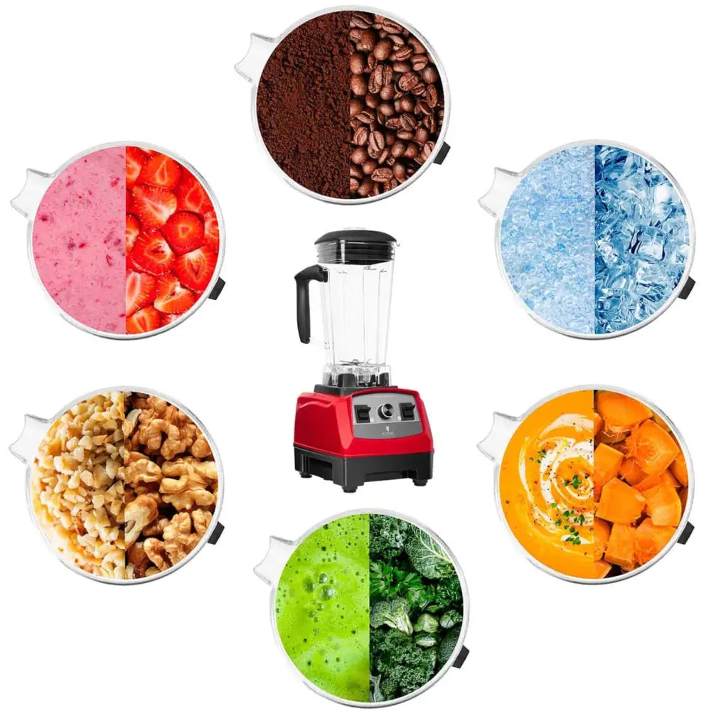 Blender med Krus og Lokk 32000 Rpm 1500 w - Rød
