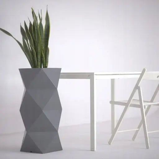 Blomsterpotte Asti Grå (full Kapasitet + Vann Drenering)