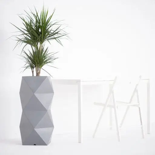 Blomsterpotte Asti Grå (full Kapasitet + Vann Drenering)