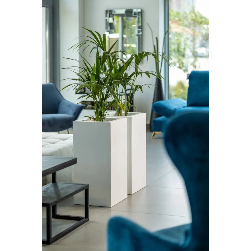 Blomsterpotte Tower Pot Hvit (med Indre Hylle + Vann Drenering)