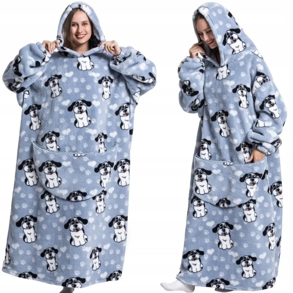 Dame Kosegenser Varm Oversized Tykk Plysj 2-i-1 Xxl Lang Kosejakke