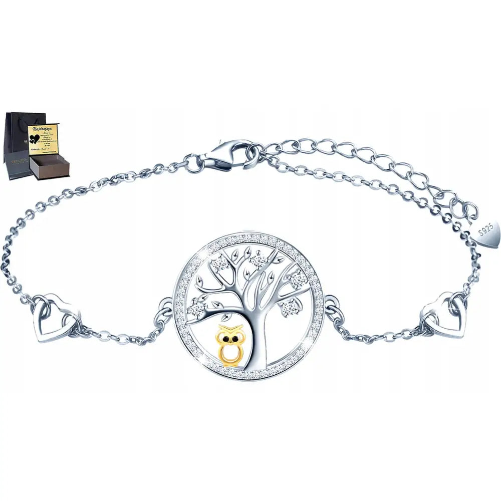 Armbånd Dame med Charms - 925 Sterling Sølv Justerbart
