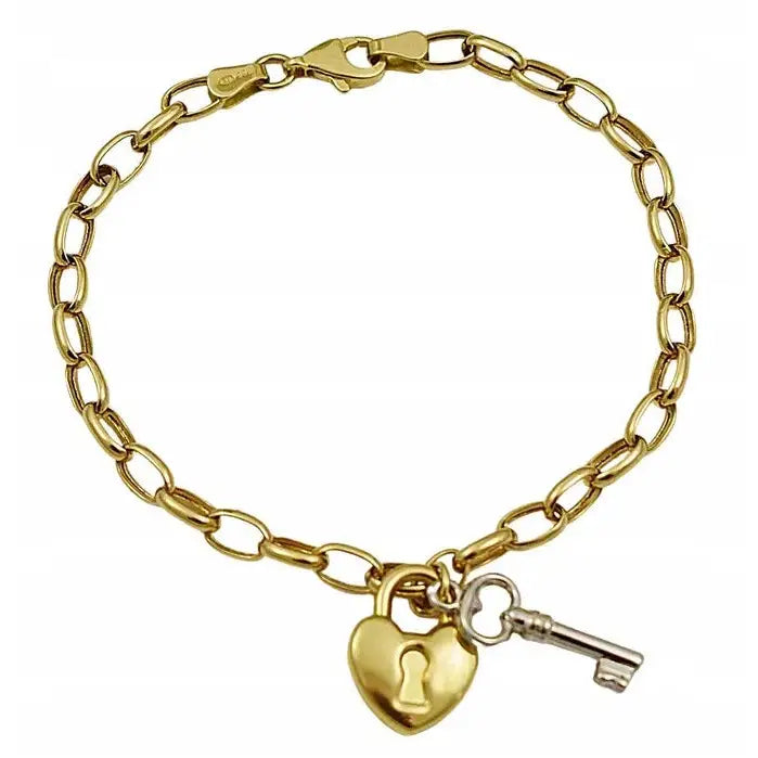 Armbånd Dame Gullarmbånd 585 Justerbart med Charms 19 Cm