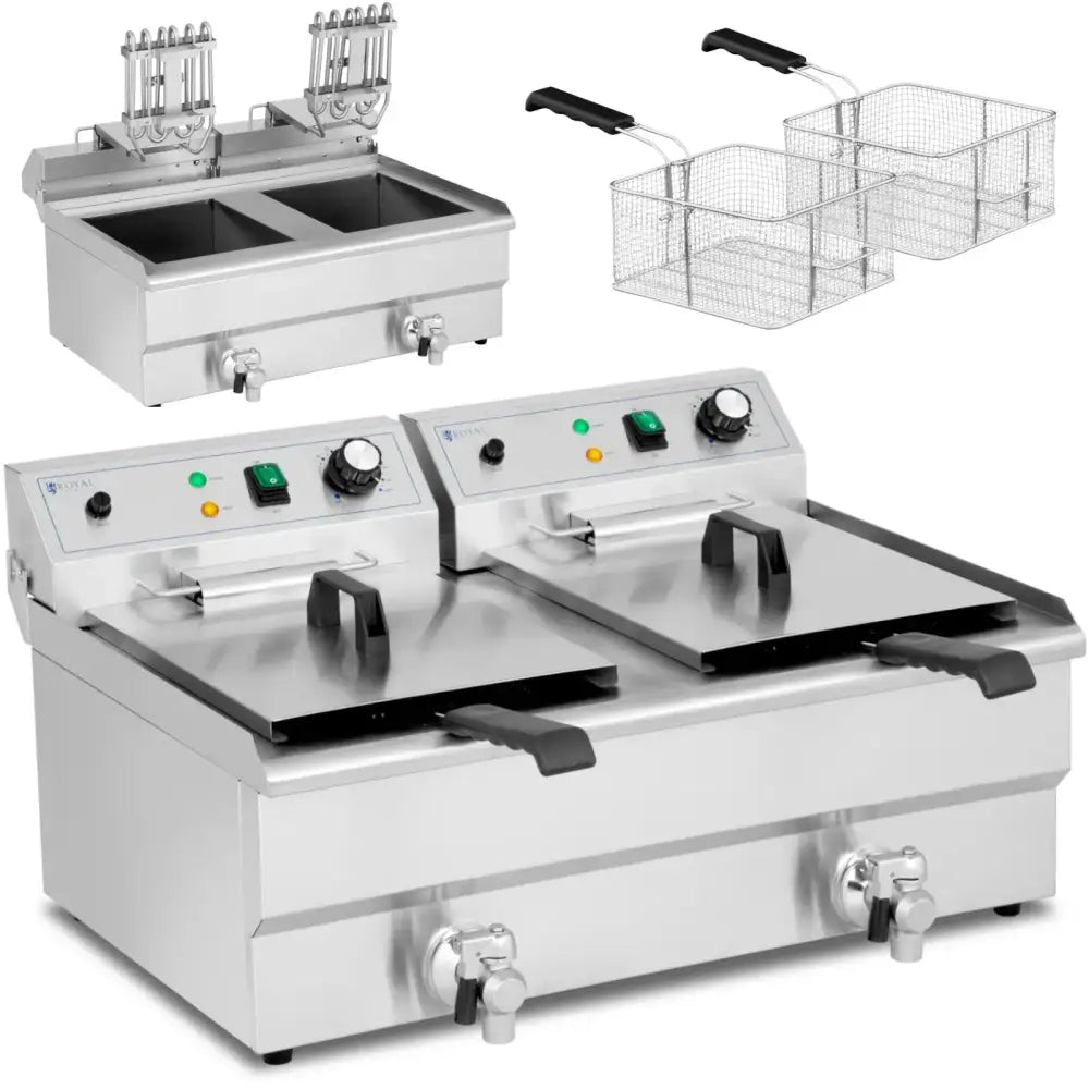 Dobbel Dobbelkomponent Fritøse 2 x 16 l 6000 w