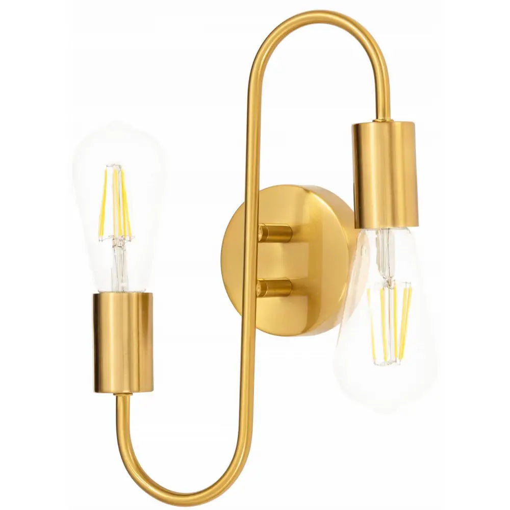 Dobbel Loft Vegglampe i Metall E27 Gull