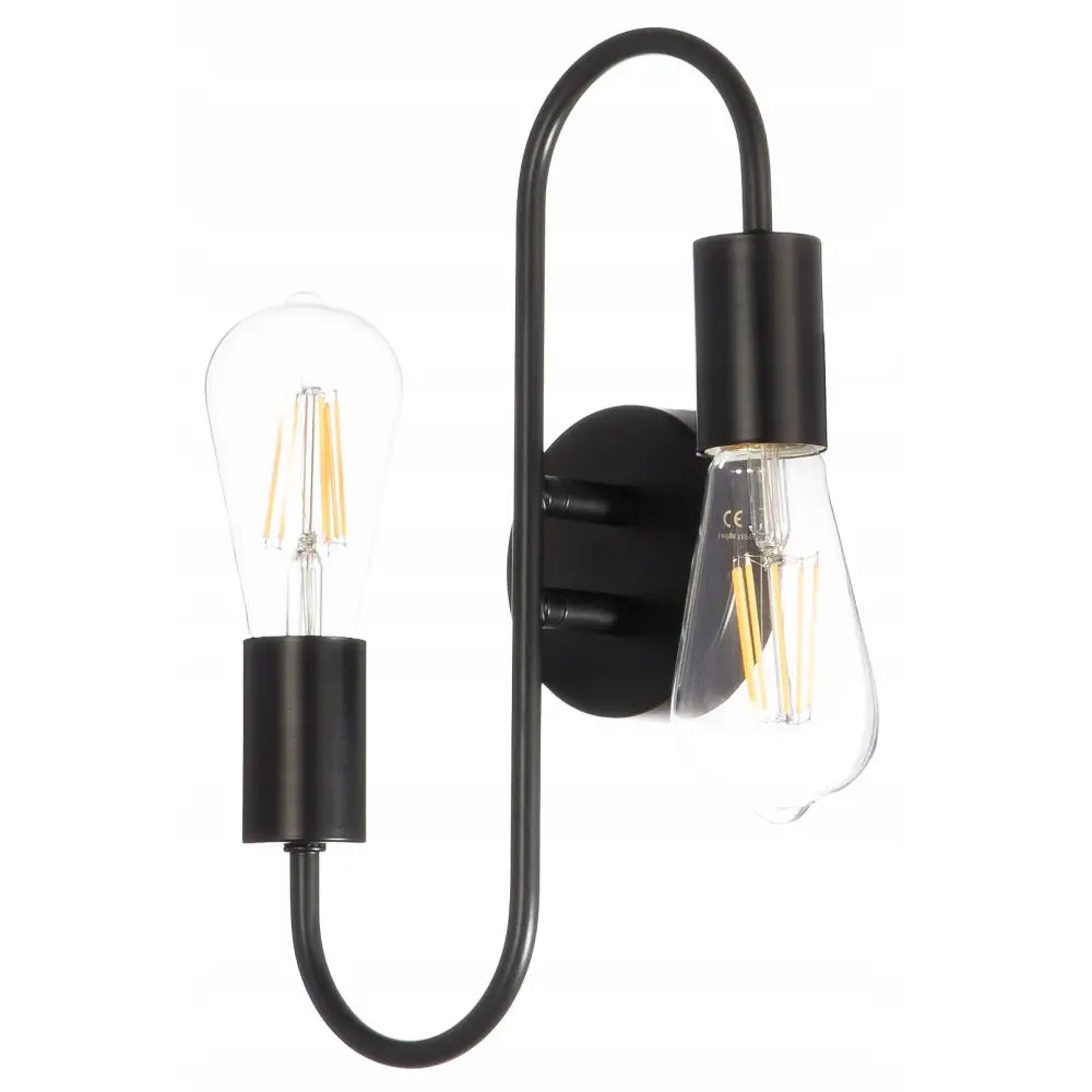 Dobbelt Loft Vegglampe i Metall E27 Svart