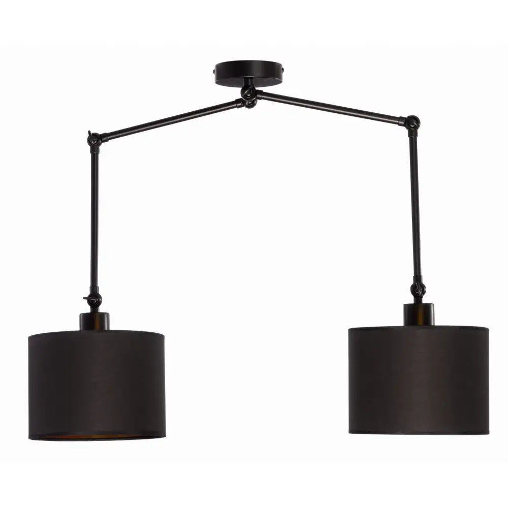 Dobbelt Taklampe i Svart Metall Oro