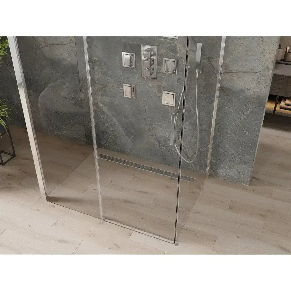 Dusjhjørne 3-vegget med Skyvedør 110x90 Cm Krom