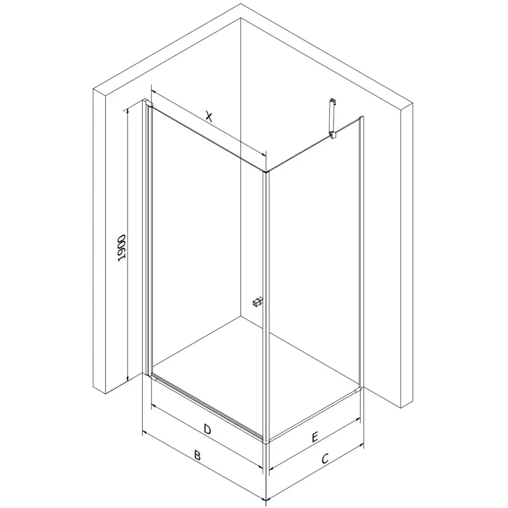 Dusjhjørne 70x110 Cm Krom