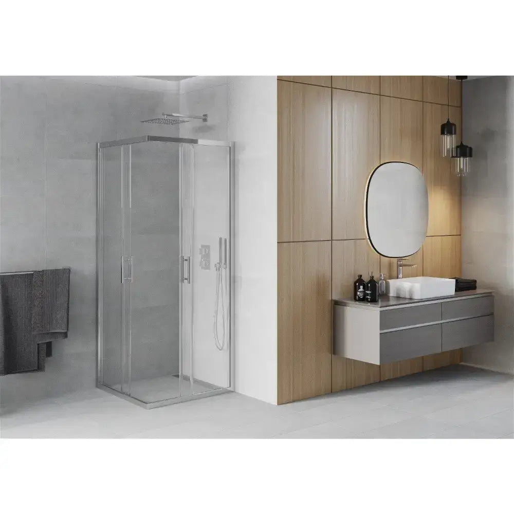 Dusjhjørne 70x70 Cm Krom Transparent