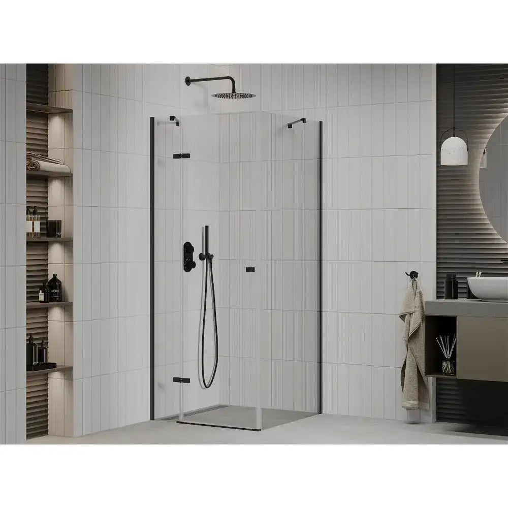 Dusjhjørne 90x90 Cm Svart Inngangsbredde (mm): 602