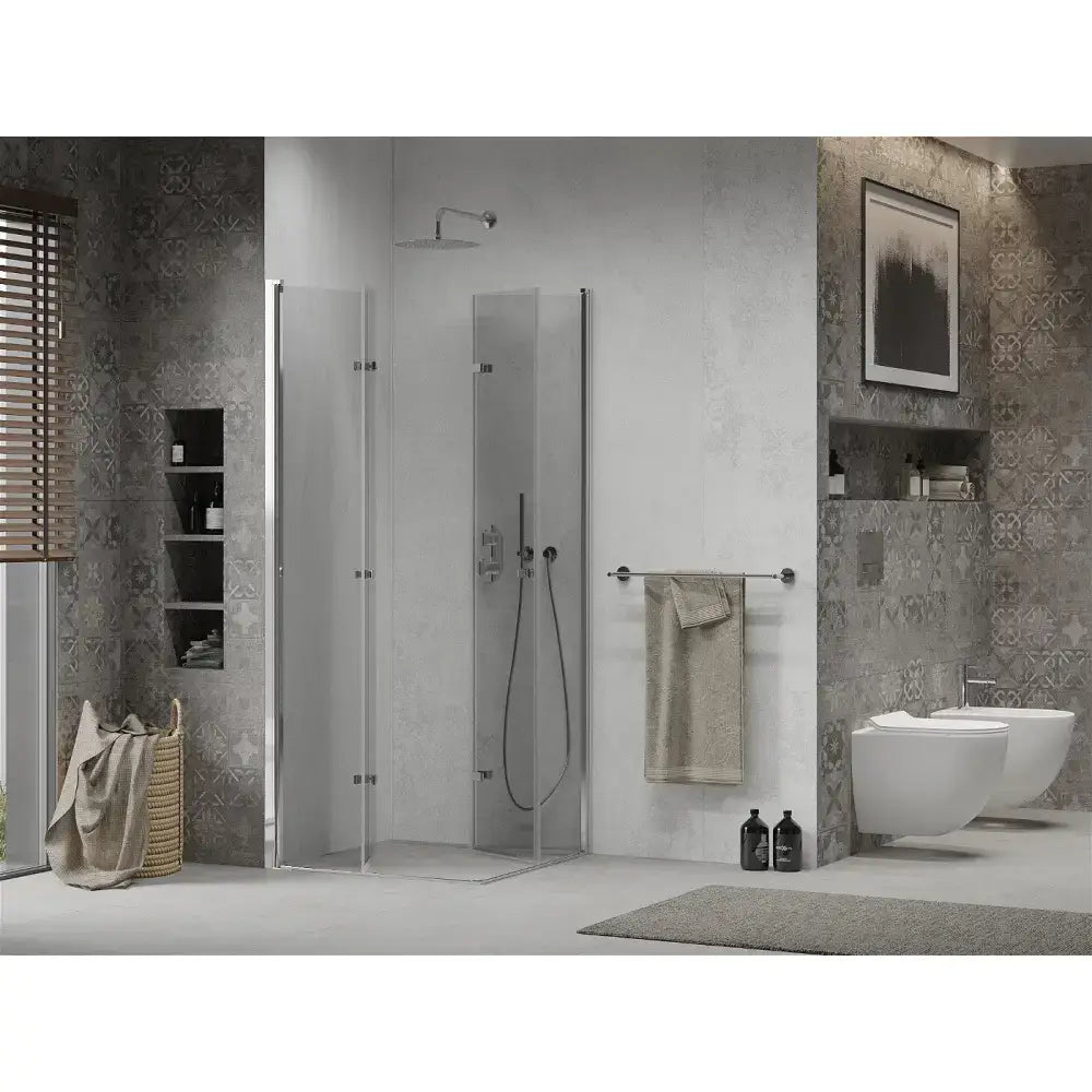 Dusjhjørne Sammenleggbar 80x80 Cm Krom