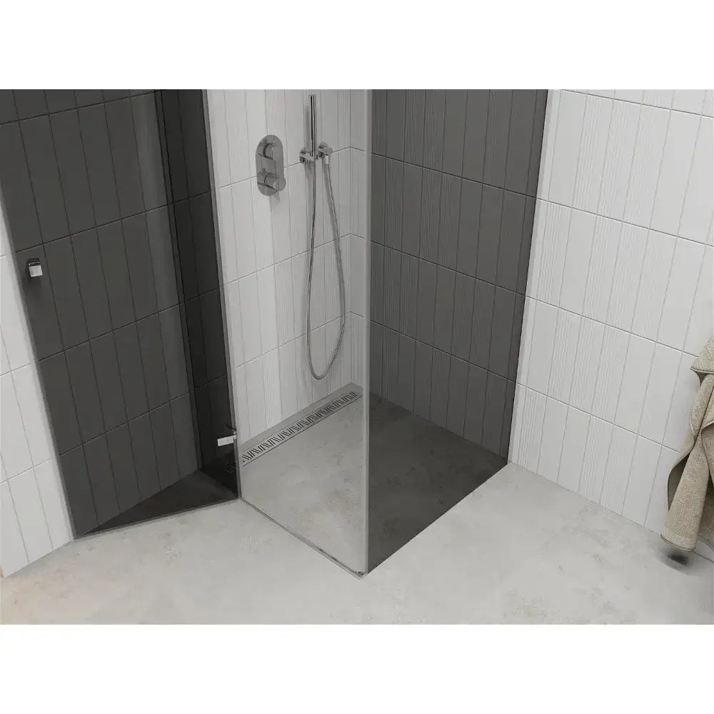 Dusjhjørne Svingbart 90x90 Cm Grafitt Krom