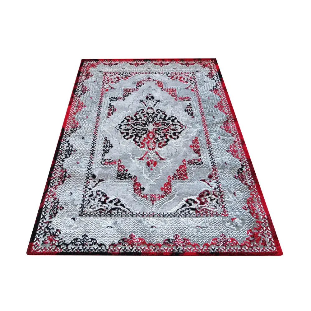 Eksklusiv Angora Tepe 02 - Grå-rød 240 x 330 Cm