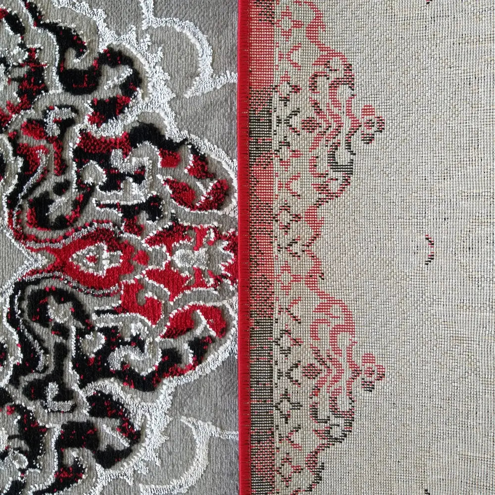 Eksklusiv Angora Tepe 02 - Grå-rød 240 x 330 Cm