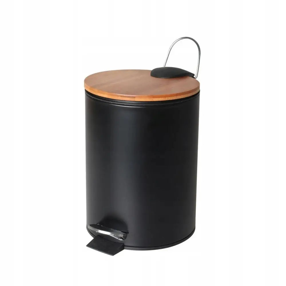 Elegant Svart Avfallskurv 3l med Tre